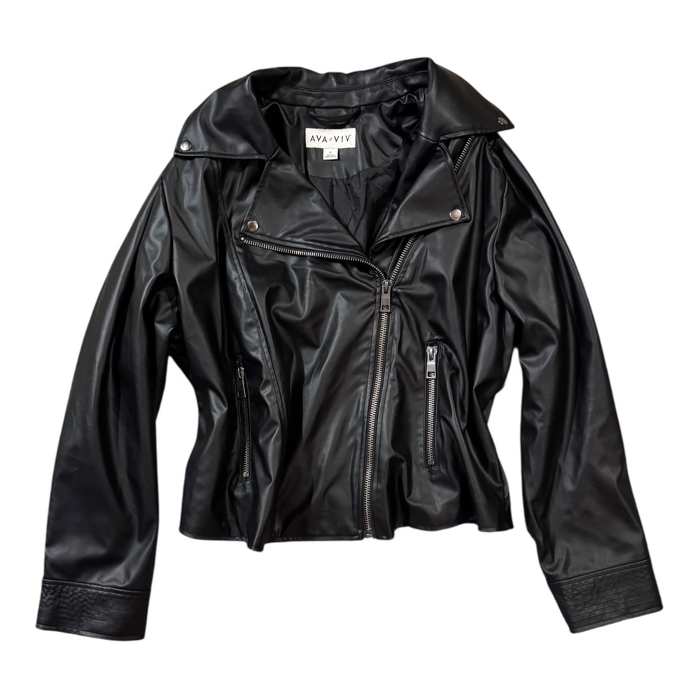Ava & Viv Black Leather Moto Jacket